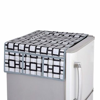 Buy HomeStore-YEP Checkered PVC Fridge Top Cover - Grey Online @ ₹189 ...