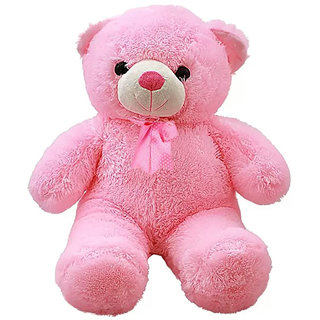 Wowobjects Soft Plush Fabric Cherry Teddy Bear with Neck Bow (Pink, 3 Feet)