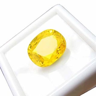 Pukhraj Stone Original Certified 8.00 Ratti to 9.00 Ratti Precious Yellow Sapphire Gemstone By Gurpreet Gems