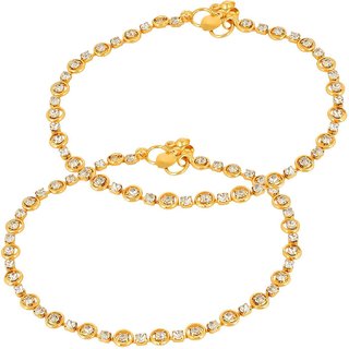 Anklet Golden and White Gold Plated Anklets for Girl  Women