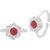 Toe Ring Red  Plain Sterling Silver Plated Toe Ring Jewellery for Women. (008)
