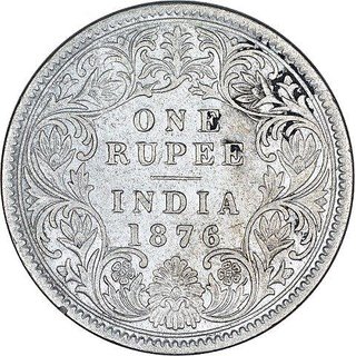                       one rupees silver coin 1876.                                              