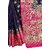 Women's Banarasi Art Silk Saree With Blouse(R 103,n.blue WITH pink)