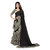 Aldwych Women's Black  Grey Georgette Mix Ruffle Saree With Blouse