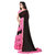 Aldwych Women's Black  Pink Georgette Mix Ruffle Saree With Blouse
