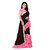 Aldwych Women's Black  Pink Georgette Mix Ruffle Saree With Blouse