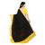 Aldwych Women's Black  Yellow Georgette Mix Ruffle Saree With Blouse