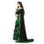 Aldwych Women's Black  Green Georgette Mix Ruffle Saree With Blouse