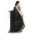 Aldwych Women's Black  Olive Georgette Mix Ruffle Saree With Blouse