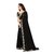 Aldwych Women's Black Georgette Embroidery Saree With Blouse