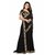 Aldwych Women's Black Georgette Embroidery Saree With Blouse