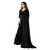 Aldwych Women's Black Georgette Ruffle Saree With Blouse