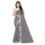 Aldwych Women's Grey Georgette Pearl Work Saree With Blouse
