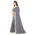 Aldwych Women's Grey Georgette Pearl Work Saree With Blouse