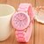HRV Geneva Pink strap watch with silicon strap pink girls Analog Watch For Women