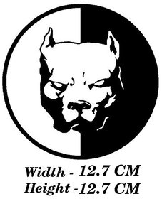 SIMPLE N SOBER-Pitbull dog logo sticker Black Matt
