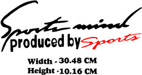 SIMPLE N SOBER-Sports Mind Produced By SPORTS sticker Black with Red Radium