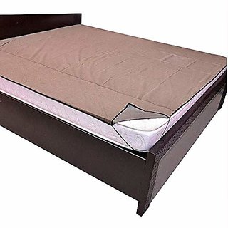 Babyhug 100% Cotton Waterproof Fitted Mattress Protector Cover - Maroon