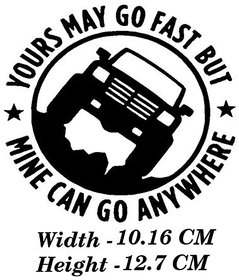 SIMPLE N SOBER-Yours May Go Fast But Mine Can Go Anywhere sticker Black Matt