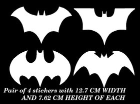 SIMPLE N SOBER-Set Of 4 Bats Sticker White Radium
