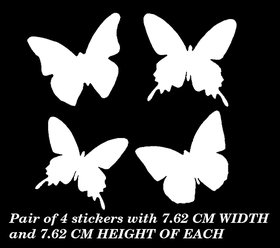 SIMPLE N SOBER-Set Of 4 Butterflies sticker White Radium