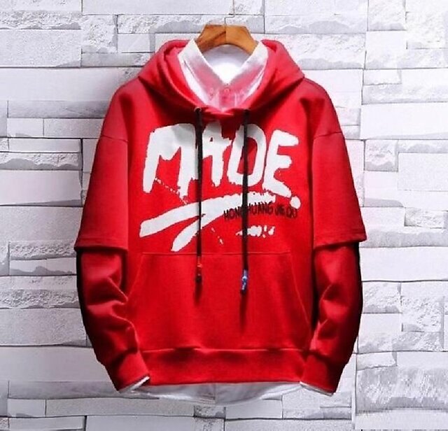 Buy Trendyz Men Red Cotton Hooded Sweatshirt Online 799 from ShopClues