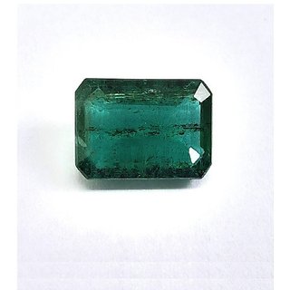                       CEYLONMINE Unheated & untreated Green panna 7.5 ratti gemstone original & effective loose Emerald gemstone for unisex                                              