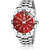Swadesi Stuff Men's Red Round DialStainless Steel Watch