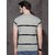 STYLESMYTH Men & Boy Round Neck Grey Striped Half Sleeves T-shirt