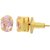 MissMister Pure Goldplated Faux (Lab-Created) Rose Quartz Pink Stud Earrings Women Girls