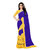 Aldwych Women's Royal Blue & Yellow Georgette Golden Border Ruffle Saree With Blouse