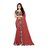 Aldwych Women's Dusty Red Georgette Embroidery Saree With Blouse