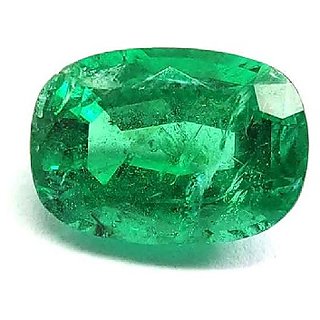                       CEYLONMINE Unheated & Untreated 5.75 ratti Emerald gemstone Original & Effective stone Green panna For Unisex                                              
