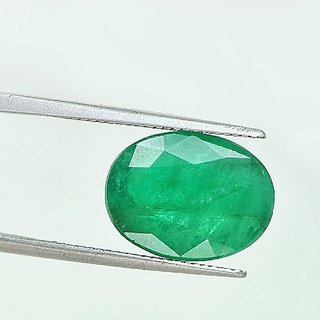                       CEYLONMINE 6.24 carat panna gemstone for unisex IGI Emerald Good Quality Stone For Unisex                                              