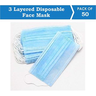 Suntech Mask With Ear Loop 3 Layered Disposable Protective Pollenproof Dail 