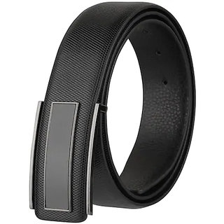 Davidson Black Leatherite Clamp Buckle Belt For Men