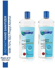 Aryanveda Bodyguard Hand Sanitizer Disinfectant Gel 200 ml Each, Pack of 2