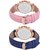 HRV Geneva Blue And Pink Platinum Diamond Dial 2 Combo Analog Watch Analog Watch For Women