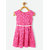Powderfly Girl's Satin Pink Round Neck Cut Work Dress