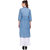 BuyNewTrend Light Blue Knee Length Denim Embroidered Kurti For Women-2467