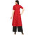 Today deal Red Silk Embellished Stitched Kurta