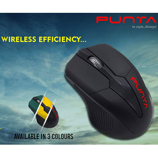 Punta Flyer Wireless Optical Mouse USB 2.0, Black