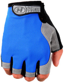 PALM SUPPORT WEIGHT LIFTING , GYM AND FITNESS GLOVES LEATHER BLUE