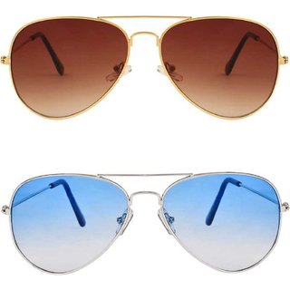 Hipe UV Protection, Mirrored Combo Aviator Sunglasses (Free Size)