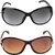 Hipe UV Protection Butterfly Sunglasses For Women Pack of 2 (Free Size).