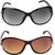 Hipe UV Protection Butterfly Sunglasses For Women Pack of 2 (Free Size)