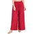 Fashionable Cliq Women's Rayon Solid Palazzo Ethnic Pants  Red Free Size