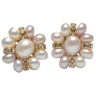                       sharma pearls and jewellers fancy party wear pearls stud Earring set for women                                              
