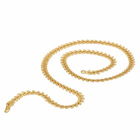 Shine Art Leaf Stylish Gold Plated Necklace for women  Girls