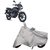 Uniqon Silver Matty Two Wheeler Bike Body Cover For Bajaj Pulsar 125 With Mirror Pockets